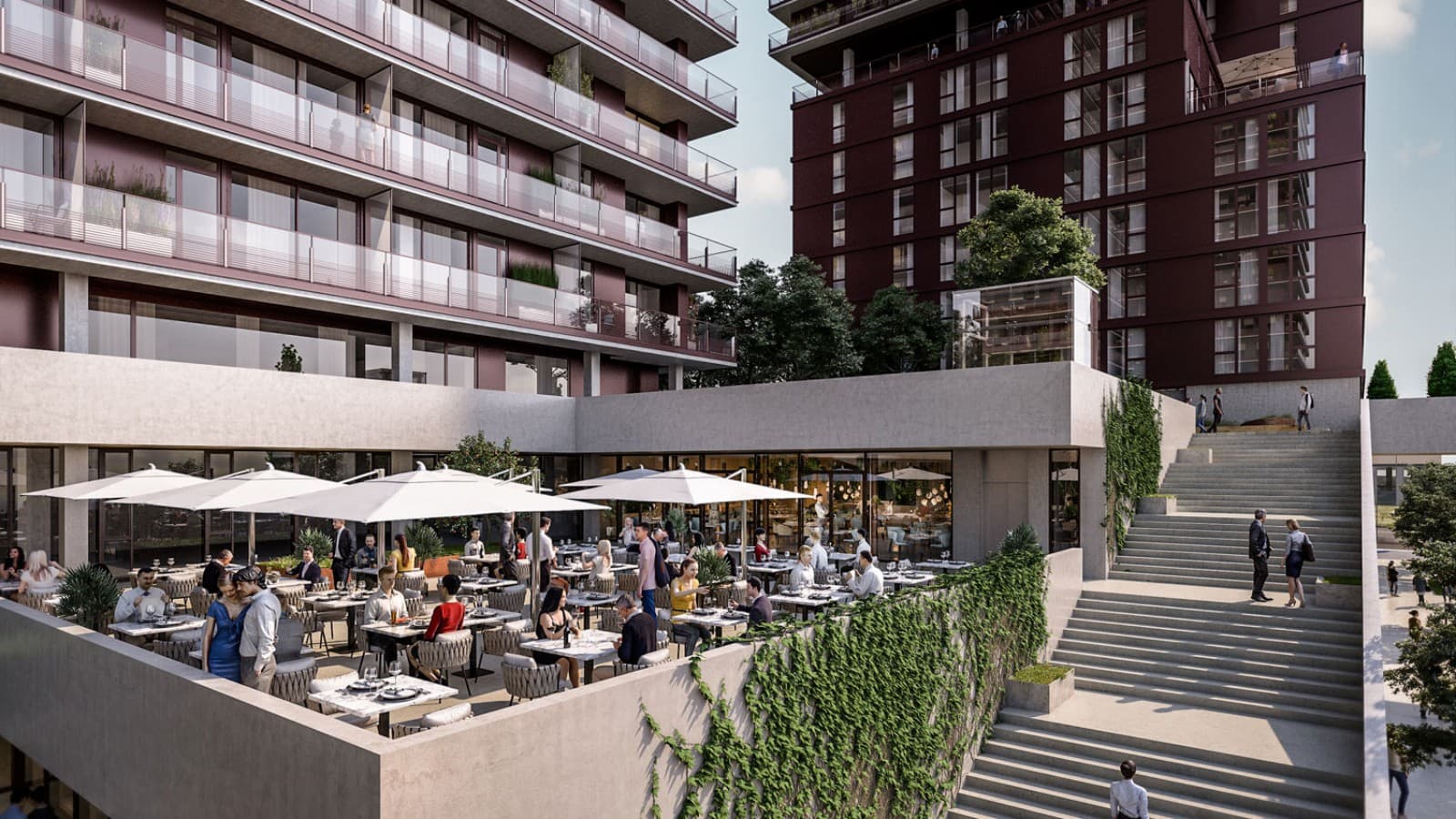 Terraços suspensos e gastronomia fazem parte da oferta (Copyright: Soravia) Terraços suspensos e gastronomia fazem parte da oferta (Copyright: Soravia)