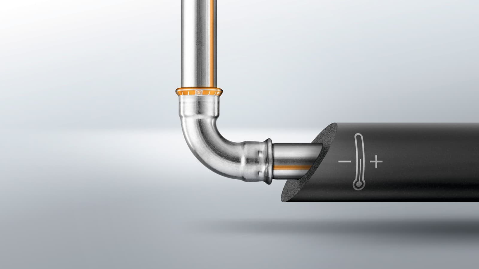 O novo sistema de tubagem Geberit Mapress Therm em aço inox feito de aço CrTi O novo sistema de tubagem Geberit Mapress Therm em aço inox feito de aço CrTi