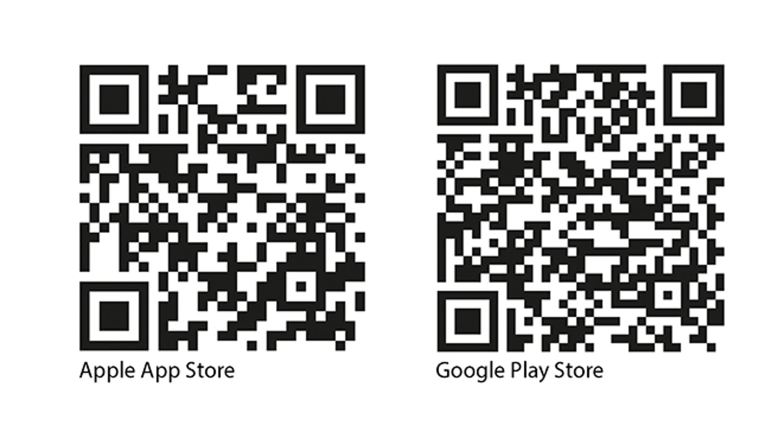 Códigos QR para descarregar a App Geberit Home no iOS e no Android Códigos QR para descarregar a App Geberit Home no iOS e no Android